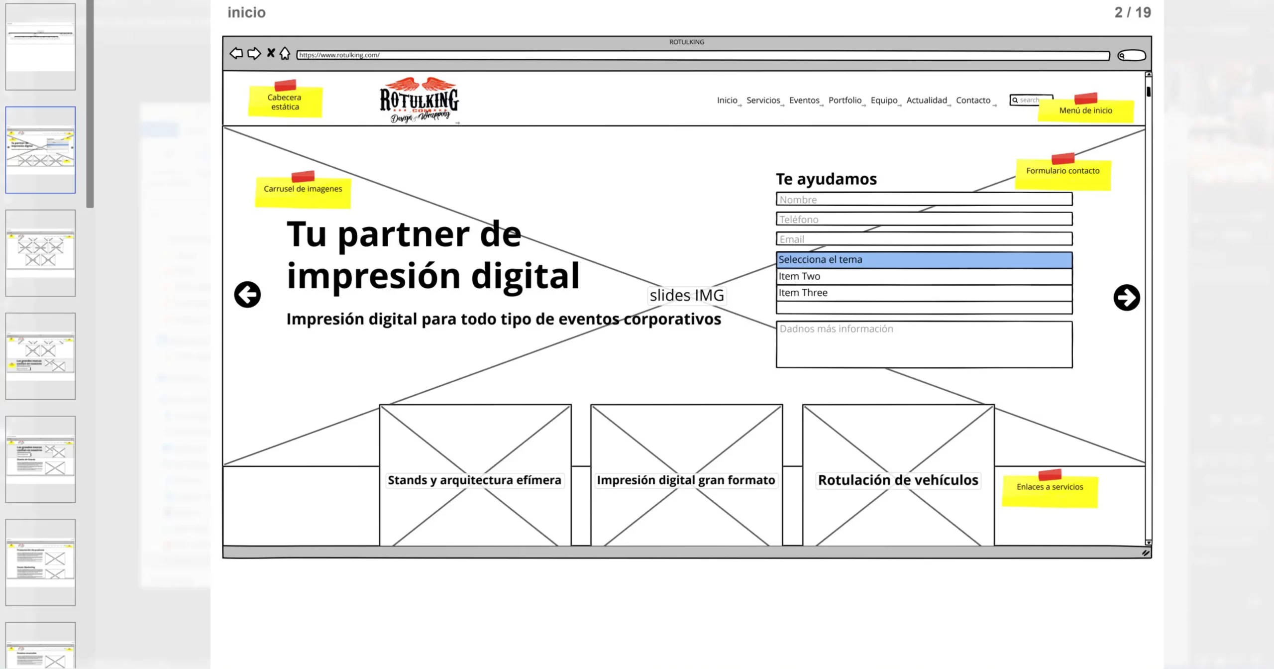 Wireframe web Rotulking
